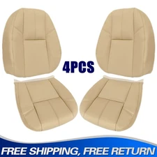 Front Bottom-Top Seat Cover Tan Fit For 2007-2014 Chevy Tahoe Suburban GMC Yukon