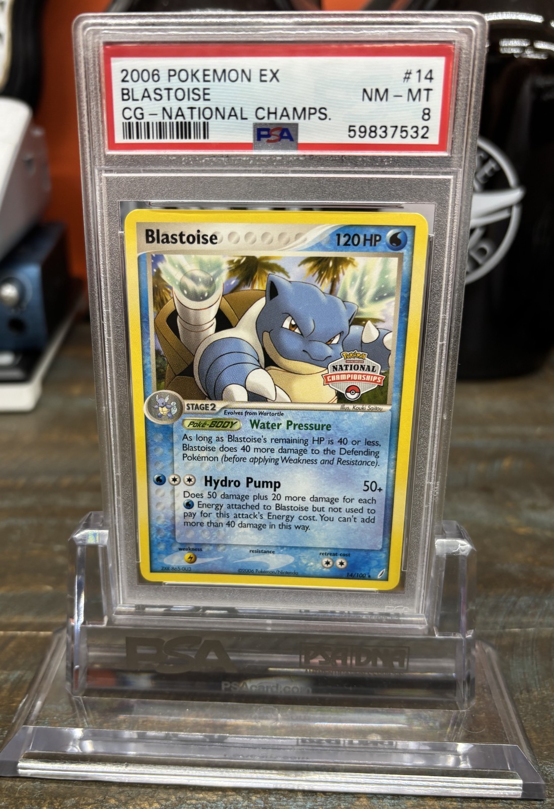 Pokemon CG National Championship Blastoise 14 PSA 8