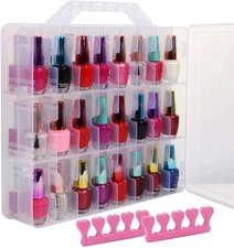 Portable Nail Polish Organizer, Clear Double Side Nail Polish Holder,Gel Nail St