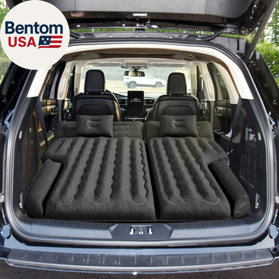 SUV Air Mattress for Trunk: Upgraded Car Camping Mattress with Flocked Surface a