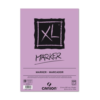 Block A4 XL Marker 100 Sheets 2.5oz / Sq.m. Glued On Side Short