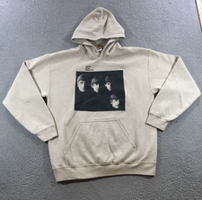 Junk Food The Beatles Hooded Sweatshirt Mens S Beige Graphic Print Band Tee 