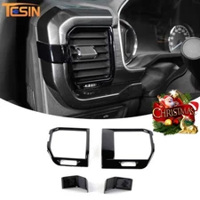 Black Center Dash Side Air Vent Outlet AC Cover Trim Overlay For Ford F150 2021+