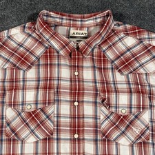 Ariat Retro Fit Hennessey Snap Short Sleeve Shirt Mens 2XL Plaid