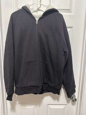 Route 66 Men s L Hoodie lined Sweatshirt Zip Black very warm 