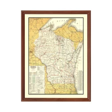 Old Map of Wisconsin 1908 - Vintage Wisconsin Art