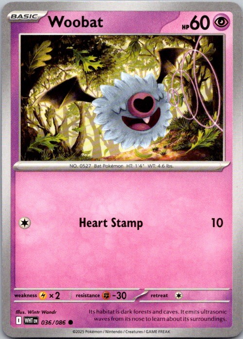 WOOBAT 036/086 COMMON WHITE FLARE POKEMON NEAR MINT