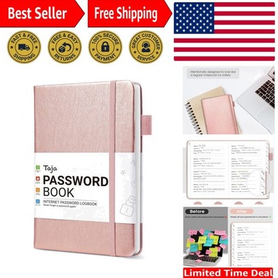 Sleek Password Notebook with Leather Cover - Perfect for Seniors' Security