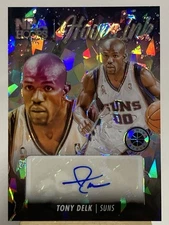 2023-24 Panini NBA Hoops Premium Stock Tony Delk Cracked Ice Hoops Ink Auto Suns