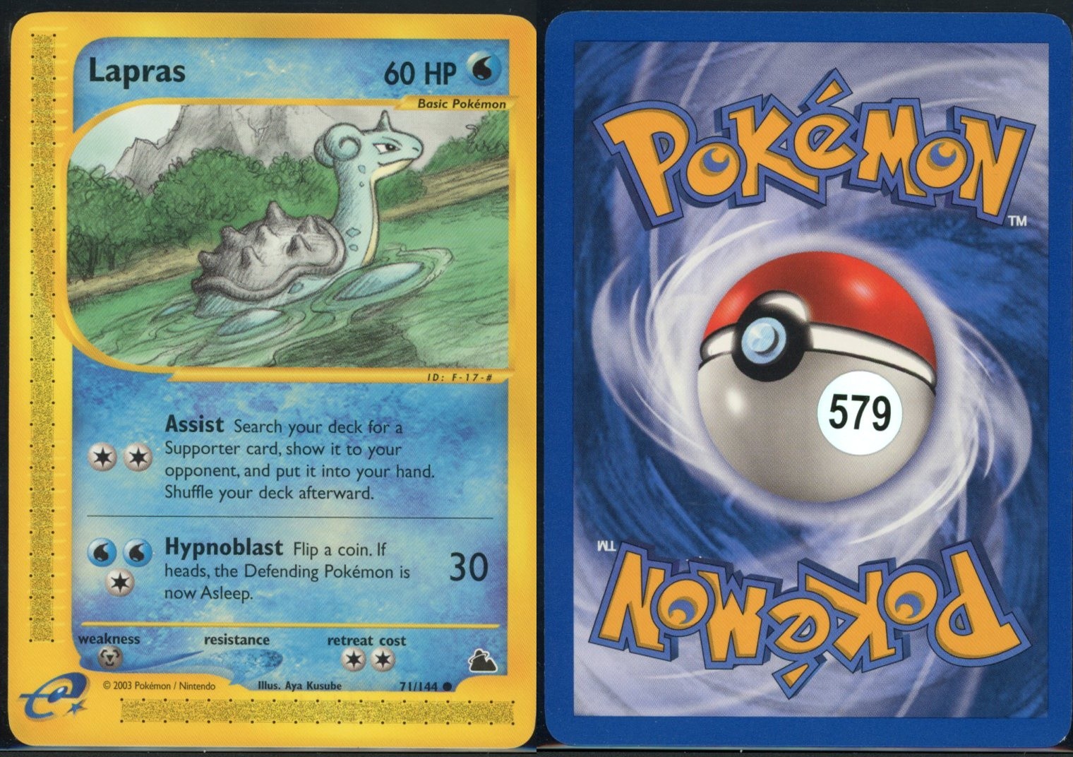 Lapras 71/144 Common Skyridge Pokemon NM