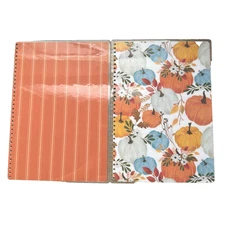 Reversible Planner Cover & dashboard, Fall Pumpkins, 8.5x6 spiral A5 planner