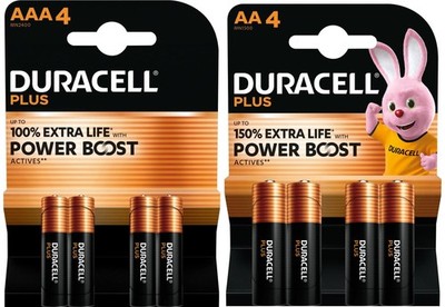 48 Duracell Plus Power Boost Batterien im 4er Blister (24x AA + 24x AAA)