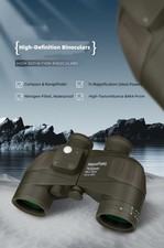 7x50 Marine Binoculars HD Waterproof Night Vision Compass Rangefinder BAK4