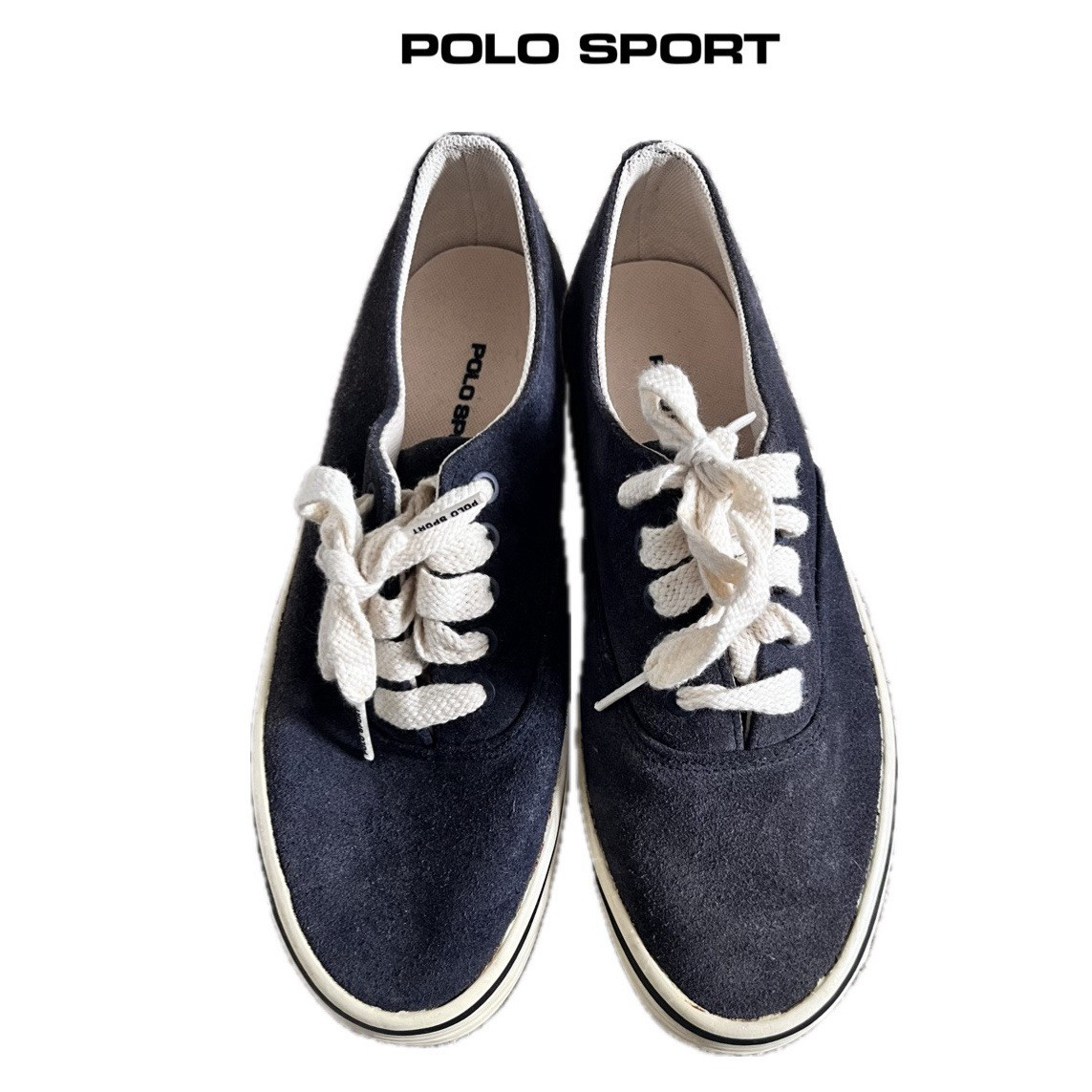 SAOLA Scarpe da tennis basse POLO SPORT uomo blu scuro scamosciate stringate taglia 8
