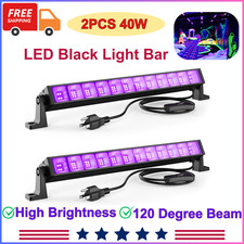 2PCS 40W LED Black Light Bar, Black Light For Glow Party, Blacklight Plug Switch