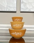 Vintage PYREX Butterfly Gold Set of 3 Mixing Nesting Bowls 401 402 403