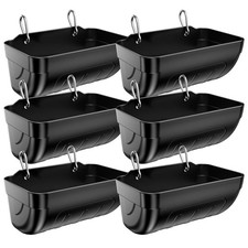 Goat Feeders Hanging 6 Pack 3.5 Quart, Chicken Waterer Feeder Trough for Poul...