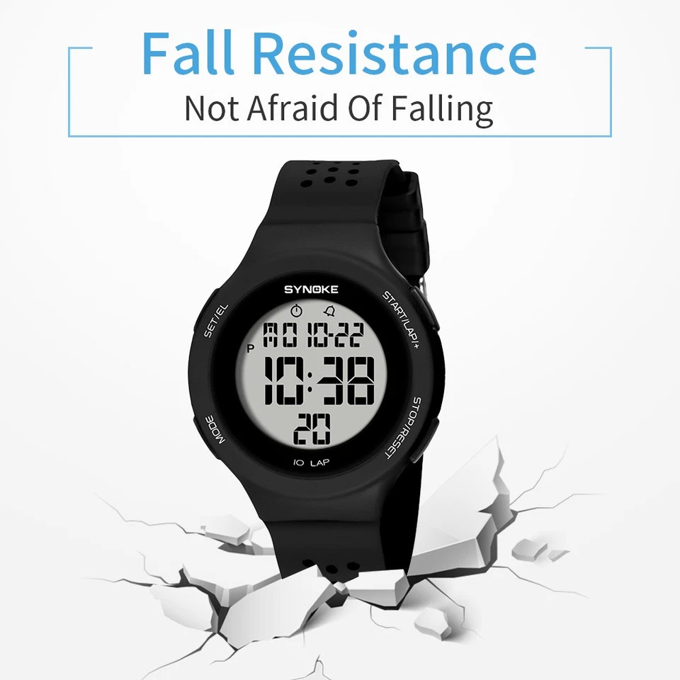 Hombres Mujeres Relojes Electrónicos Deportes Impermeables Relojes Pantalla LED Relojes Regalo Foto 3 de 4