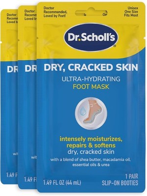 Dr Scholls Hydrating Foot Mask 3 Pair Dry Cracked Skin Urea Moisturizing Socks