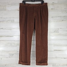 LAUREN RALPH LAUREN PREPPY FIT BROWN CORDUROY VELVET PANTS MEN'S SIZE 35X29   