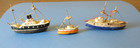 3 Vintage Miniature Wood Toy Boats - Ocean Liner, Military Cruiser & Sailboat — photo 1