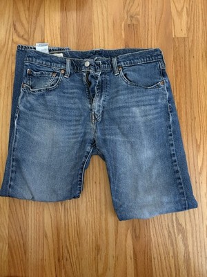 LEVI'S 502 Premium Big E Jeans Men's W32/L29 Tapered Fit Whiskers Faded Blue