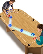 Rechargeable Tabletop Air Hockey   Elastic Rope Rebound Boundaries with blue