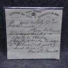 Eagle Foundry George Bennett Meadville Pa 1865 Shryock ALS Sennett Note Paper