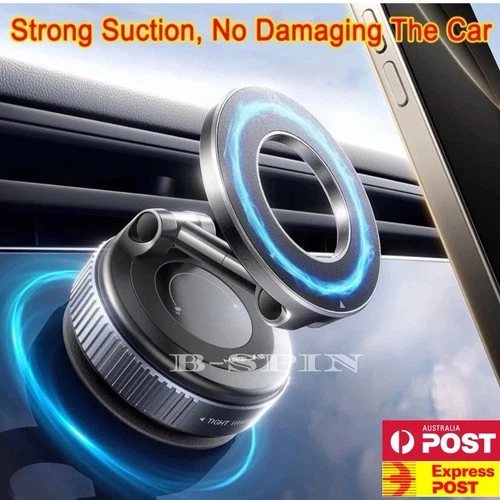 360 Foldable Vacuum Strong Magnetic MagSafe Phone Holder Suction Car Stand Mount