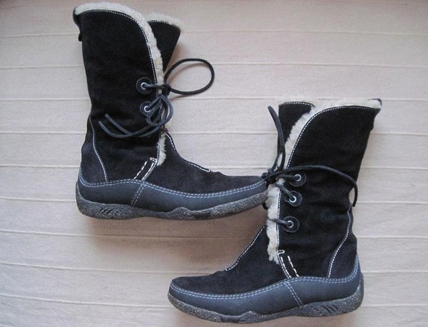 Women Clarks Boots Black Suede 37 #7AJL