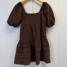 American Eagle Boho Cottage Corduroy Tiered Mini Dress Women Size XS Festival