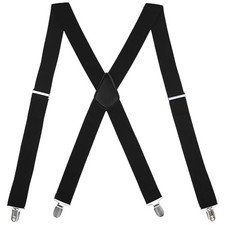 MIAOMIAO Suspenders for Men Heavy Duty Mens Suspenders with 4 Super Black