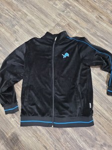 Velour NFL Detroit Lions zip up track Jacket Mens XL EXC.