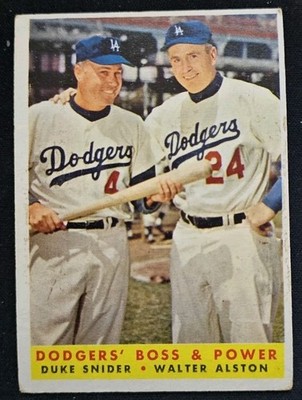 1958 Topps #314 Dodgers Boss & Power Duke Snider Walter Alston - VG-EX
