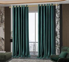 100% Blackout Curtain Eyelet Ring Top Ready Made Thick 320Gsm Curtain Pair Panel