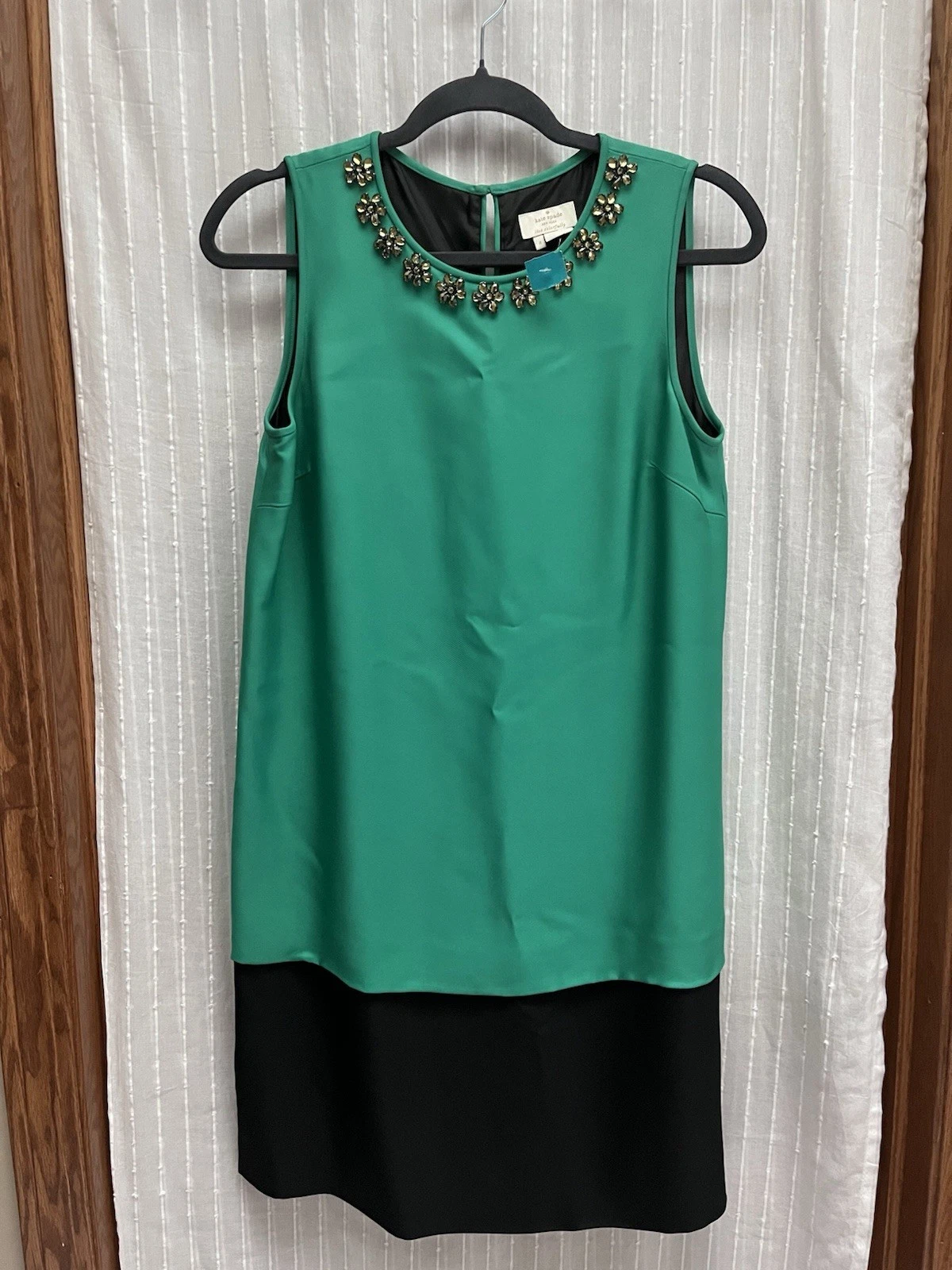 Abito verde Kate Spade Rosita impreziosito con colletto ad anello taglia 4