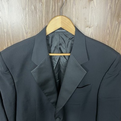 Example by Missoni Tuxedo Suit Jacket Mens 42R Black Solid Pure Wool Italy Made