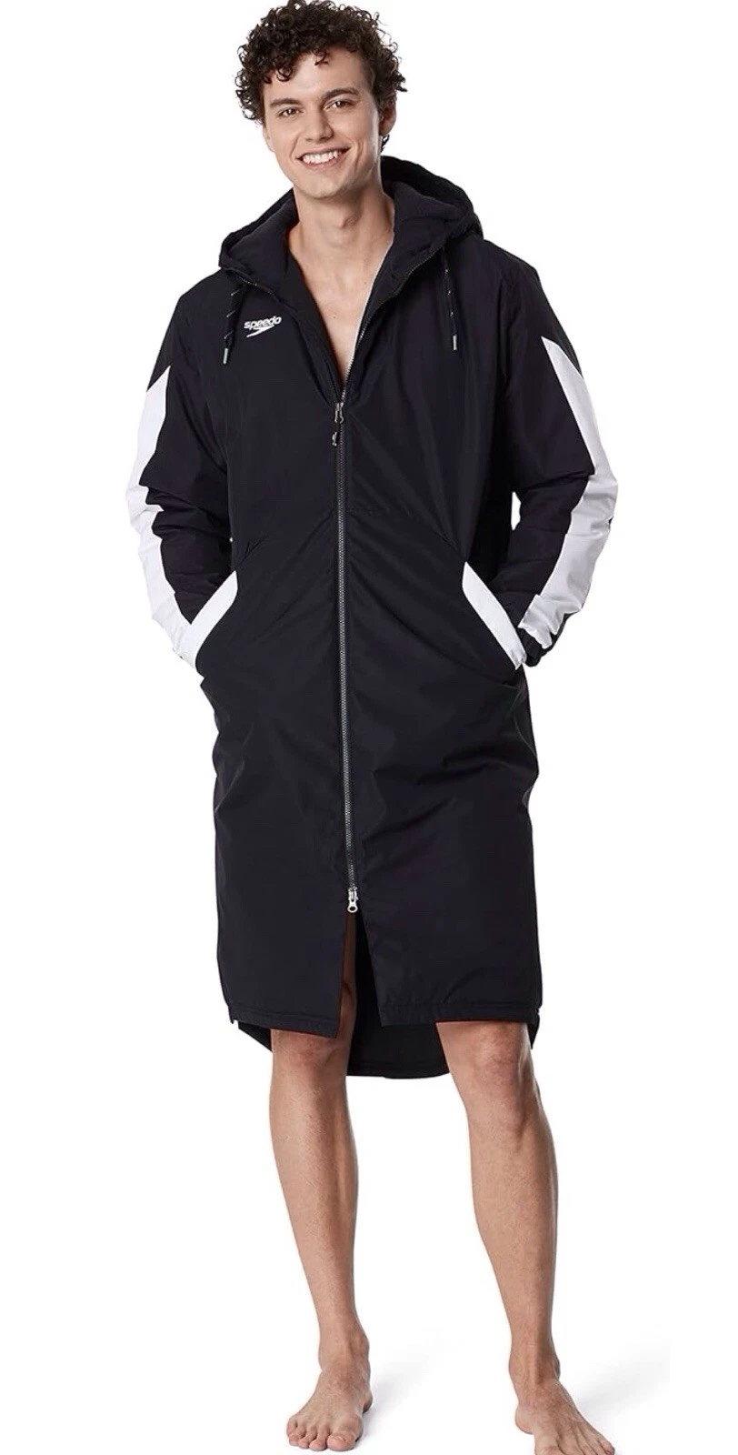 Speedo Edge Parka Jacket Fleece Lined Black Medium NWT