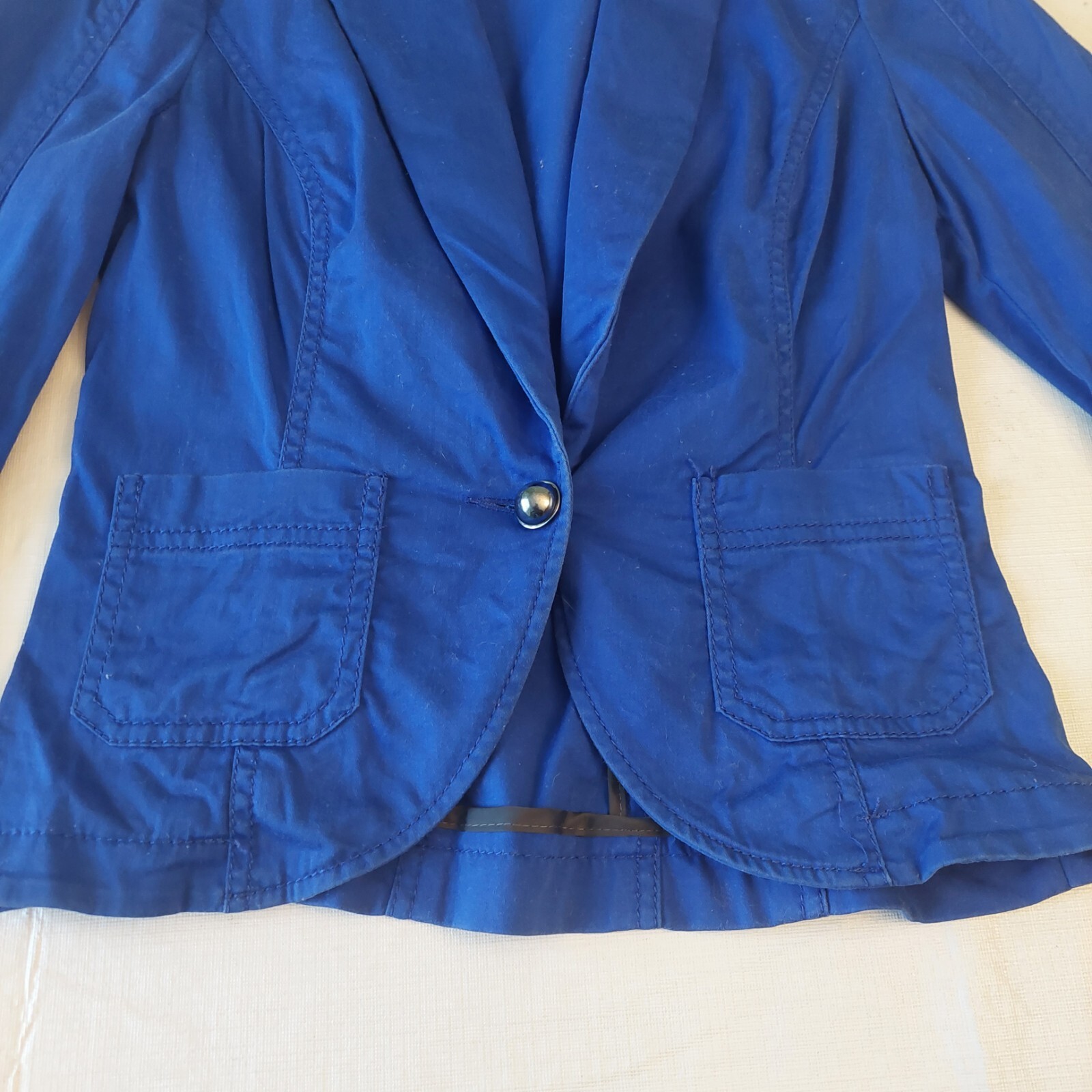 Express Cobalt Blue One Button Blazer Three Quart… - image 4