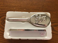Vintage Silverplated Babies Comb  Brush set