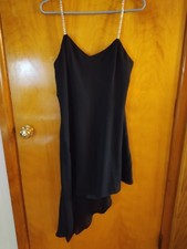 Vintage Cache Little Black Sleeveless Cocktail Dress Rhinestone Straps Size 10