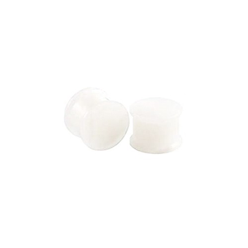 4pc Solid Silicone Ear Plug Cylinder Double Saddle Flesh Tunnel Trumpet 3-25mm - Picture 6 of 17