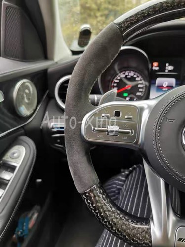 Fit Mercedes-Benz AMG G550 C300 E63 C63 S Alcantara Carbon Fiber Steering Wheel - Picture 8 of 10