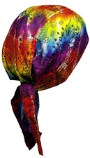 Tie Dye Bandana Headwrap Skull Cap Dorag Motorcycle Doo Du Dew Hair Scarf Cotton