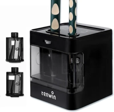 DETAILS IN DESCRIPTION Elektrischer Bleistiftspitzer Doppelloch 6-12mm Sicherheitsdesign USB