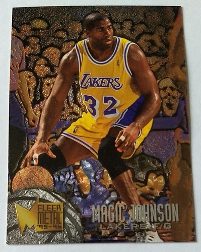 MAGIC JOHNSON, 1995-96 FLEER METAL #161 - Afbeelding 1 van 3