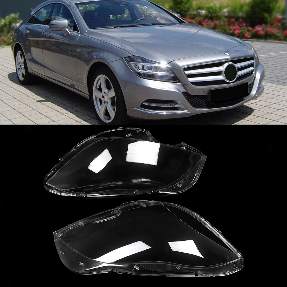 Cubierta de lente de faro izquierdo derecho para Mercedes Benz W218 CLS350 CLS550 2010-2014 Foto 2 de 4