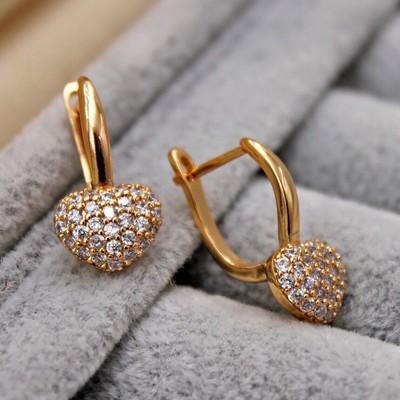1.50Ctw Women's Moissanite Huggies Hoop Earrings 14k Yellow Gold Plated