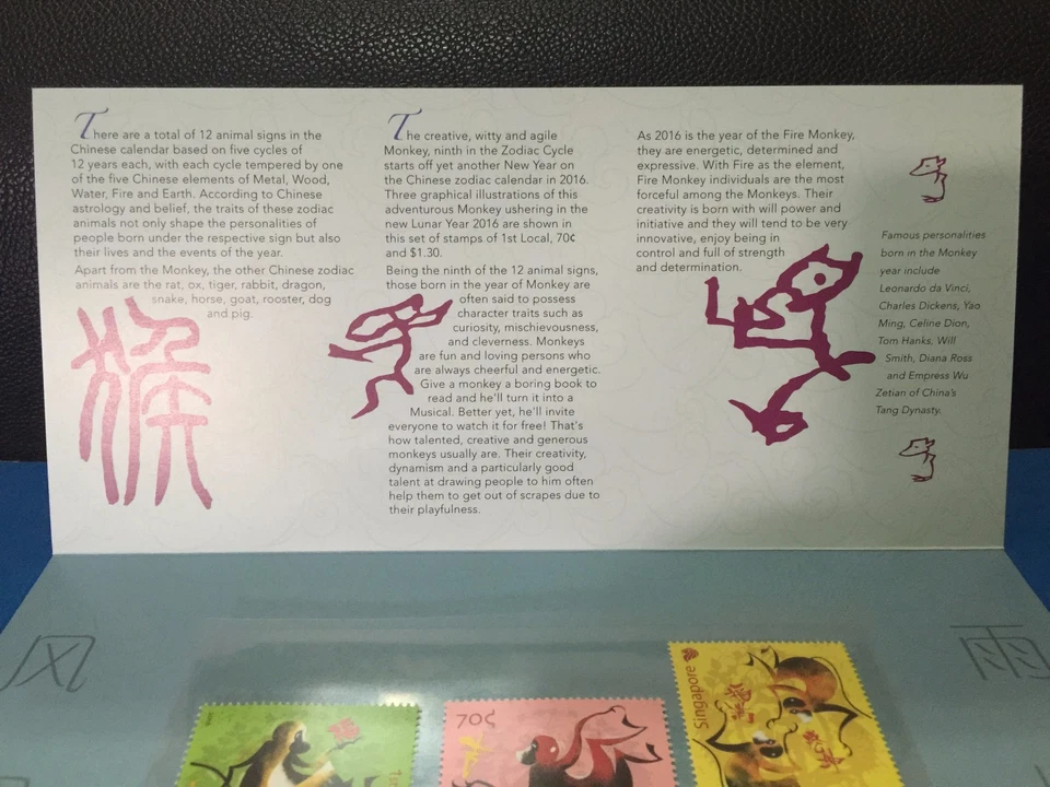 2016 Singapore Year of Monkey- Collector Sheet Zodiac Series - Image 3 of 4