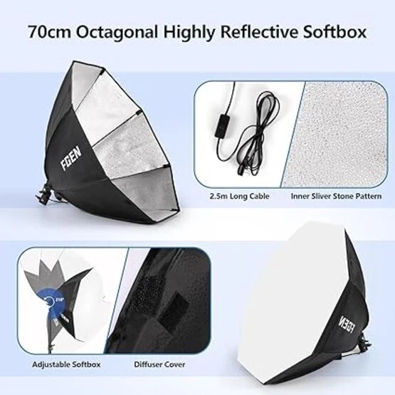 Softbox Photography Lighting 135W LED Soft Box Remote Control Dimmable 3 Colour - Image 4 of 4